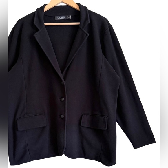 LAUREN RALPH LAUREN Cotton Blend Preppy Business Casual Knit Sweater Blazer 2X - Picture 4 of 9
